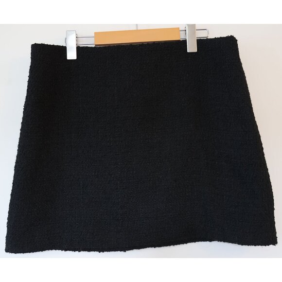 H&M Black Bouclé Mini Skirt Black 14 - Picture 1 of 3